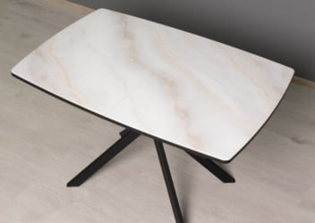 Обеденный стол Орфей 46 (02) Мрамор золотистый-Черный