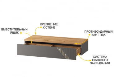 Туалетный столик Монако 902.15 Дуб Вотан Оникс Графит