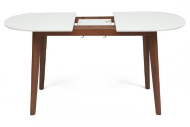 Большой обеденный стол BOSCO (Боско) основание бук, столешница мдф, 120+30*80см, Белый + Коричневый