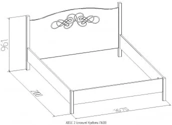 Кровать двуспальная ADELE 2 Дуб Сонома/Орех шоколадный(спальня)