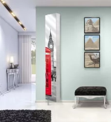 Поворотный зеркальный шкаф Лупо Шелф Арт Венге