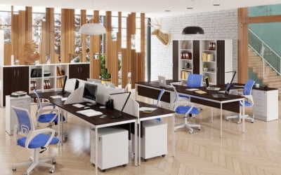 Стол эргономичный IMAGO-S CA-2SD(L/R) венге магия белый полуматовый