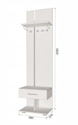 Вешалка с ящиком Пайн ПП 5 Дуб Ривьера Бетон Пайн