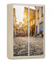 Шкаф-купе двухдверный Экспресс Дуо 1400х2200h Улица/Ясень шимо светлый