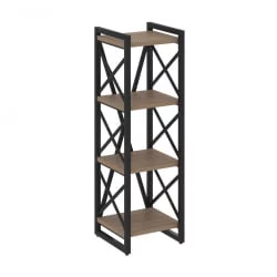 Стеллаж на регулируемых опорах - 4 полки LOFT VR.L-MST.O-4.4 Металл черный Дуб Аризона