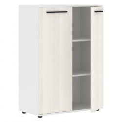 Шкаф с глухими средними дверьми ЕДИС ЕМCС 85.1 Ясень Траун Черный Белый / EDIS EMCS