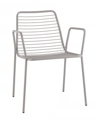 Стул Дели с подлокотниками металл серый