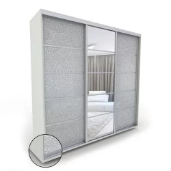 Шкаф-купе 3-х дверный Акцент-Квадро КЛ 2100х600 Выбеленное дерево