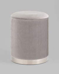 Пуф Шарлотта с ящиком велюр серебристый серебро основание