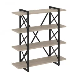 Стеллаж на регулируемых опорах - 4 полки LOFT VR.L-MST.O-4.8V Металл черный Дуб Аттик