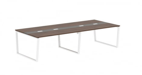 Стол переговорный ЕДИС ЕВCТ 3114 Дуб Денвер темный Мокко Белый / EDIS EVCT