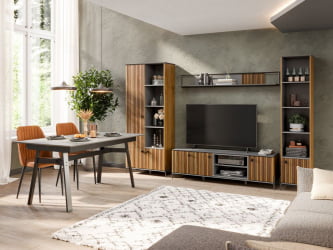 Гостиная Элиот №3 Оникс Серый/Орех фактурный