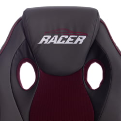 Кресло RACER кож/зам/ткань, металлик/бордо, 36/13