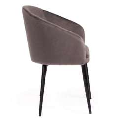 Кресло LA FONTAIN (mod. 004) вельвет/металл, 60 х 57 х 84 см , серый (HLR 24)/черный