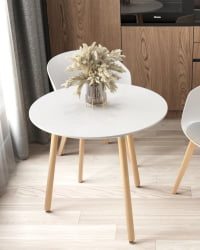 Стол круглый EAMES DST NEW D=80 белый