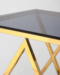 Журнальный стол ИНСИГНИЯ 55x55 Золото стекло smoke
