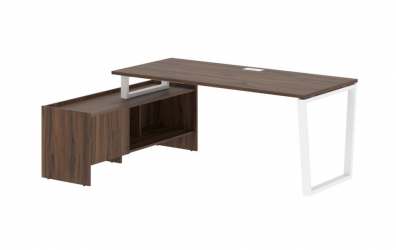 Стол с тумбой EDIS EVCT 19814 Дуб Денвер темный Белый