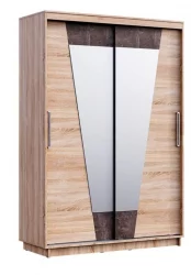 Двустворчатый гардеробный шкаф Санремо ШК-006 Дуб сонома светлый Ателье темное