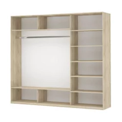 Шкаф-купе трехдверный Прайм 1800 Белое стекло/ДСП/Белое стекло Белый снег