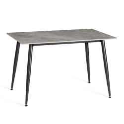 Обеденный стол Austen/Остин столешница керамика (глянцевая) / опоры металл, серый/черный, 120x80x75 см