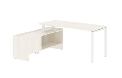 Стол с тумбой EDIS EUCT 17614 Ясень Траун Белый