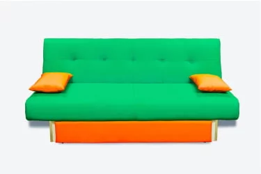 Диван с металлическими ножками MANGO 4 (2 категория) Зеленый Оранжевый