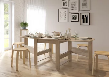 Большой обеденный стол 1-66 Дуб Сонома