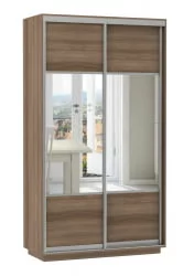 Шкаф-купе со стеклом Экспресс Дуо Комби 1200х2400h Ясень шимо тёмный