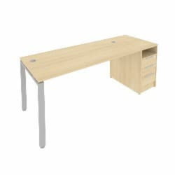 Рабочая станция с опорной тумбой Метал Сйстем Б.РС-СТП -1.4 Акация/Серый / Metal System