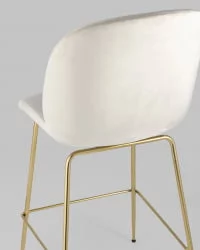 Стул полубарный Беетле со спинкой голд Бежевый / Beetle gold