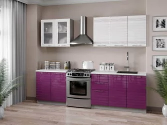 Кухонный гарнитур 2600 Анастасия №1 Белый Ежевика