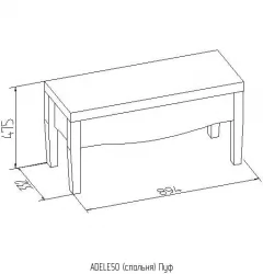 Пуф ADELE 50 Дуб Сонома/Venzel Coral (спальня)