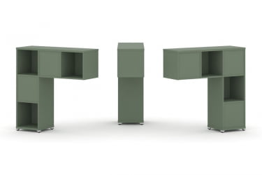 Надставка на стол низкая двухсторонняя + задняя стенка (5 шт.) CОНCЕПТ CН.ДНН-001 Кобо Белый металл / CONCEPT CN.DNN-001