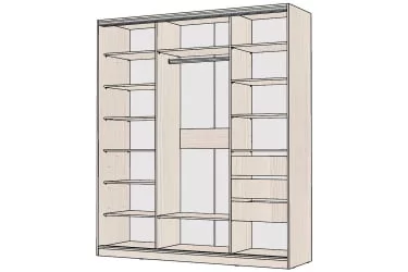 Шкаф-купе 2-х дверный Виктория 1800х584х2300, Бодега светлая 18ДЗЗЗДЗЗЗ-ПППЯ-Бс 310-995