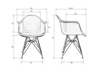 Металлический стул DOBRIN DAW CHROME Черный