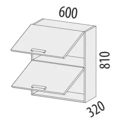 Шкаф кухонный (с системой плавного закрывания) Графит 74.96.1 Сосна Астрид /Ваниль/Графит