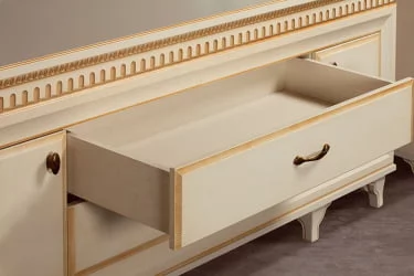 Комплект мебели для гостиной Марлен №8 Кремовый белый Патина