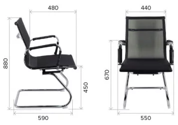 Кресло для посетителей Opera CF сетка Черный