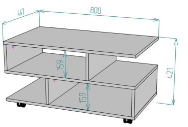 Стол журнальный TC21 421х800х447 (Графит)