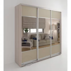 Шкаф-купе трехстворчатый с зеркалом Акцент-Дуэт КЛ 1500х600 Ясень шимо светлый