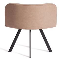 Комплект (стол, 4 стула) QUADRON (mod. PT14) Стол: МДФ/металл, стул: металл/шенилл, 100х100х73 см, 69х56х71 см, Beige (Бежевый) LY1701-4/черный