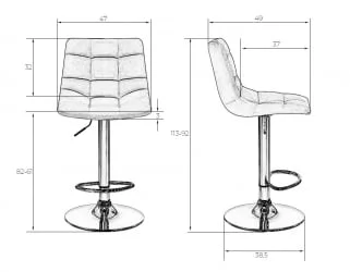 Стул барный ДОБРИН ТАИЛОР экокожа Белый / DOBRIN TAILOR