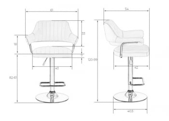 Стул барный DOBRIN CHARLY (черный крокодил) 2 шт