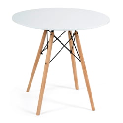 Круглый стол CINDY NEXT (mod. 70-80 MDF) металл/мдф/бук, D70х75см, белый/натуральный