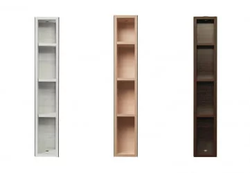 Поворотный шкаф в белом стекле Хоп Шелф Стекло Беленый дуб