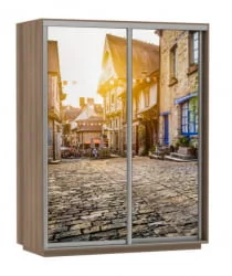 Шкаф-купе двухдверный Экспресс Дуо 1600х2200h Улица/Ясень шимо тёмный