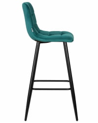 Стул барный DOBRIN NICOLE (черные матовые ножки, морской волны велюр (108-119))