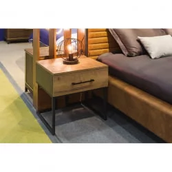 Тумба прикроватная Loft Дуб натур/Бетон