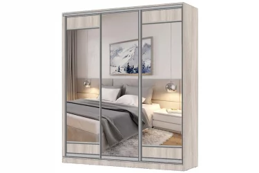 Шкаф-купе 3-х дверный Виктория 2000х584х2300, Ясень шимо светлый 20ДЛЗЛДЗДЛЗЛ-ЯЯПП-Яшс 310-3349