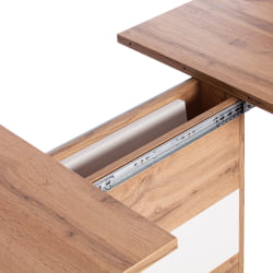 Обеденный стол SMART ЛДСП, 105-140х68,6х75 см, Дуб вотан/Белый